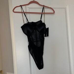 Fashion Nova Black Sheer Bodysuit
